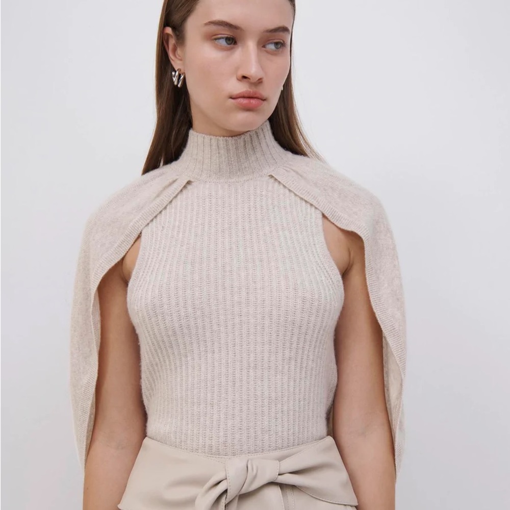 JONARHAN SIMKHAI JEANNIE RECYCLED CASHMERE CAPE TANK